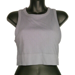 90 Degree Seamless Rib Tricolor Racerback Tank top Gray Women's Large